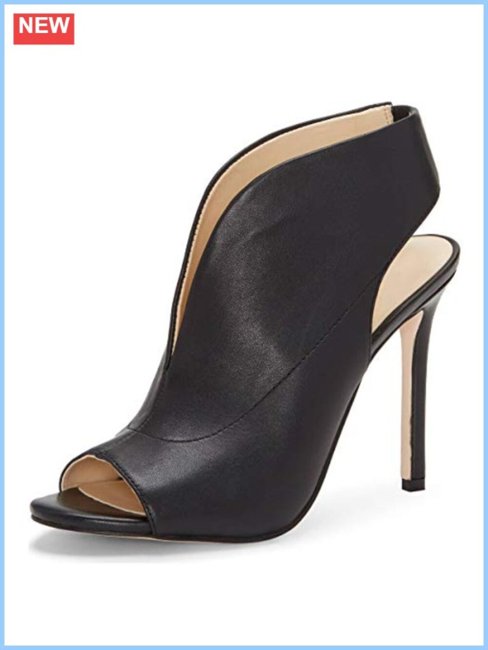 YDN Women's Slingback Peep Toe Stiletto High Heel Sandals Faux Leather Party